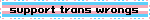a blinking gif of a trans flag with text that reads support trans wrongs